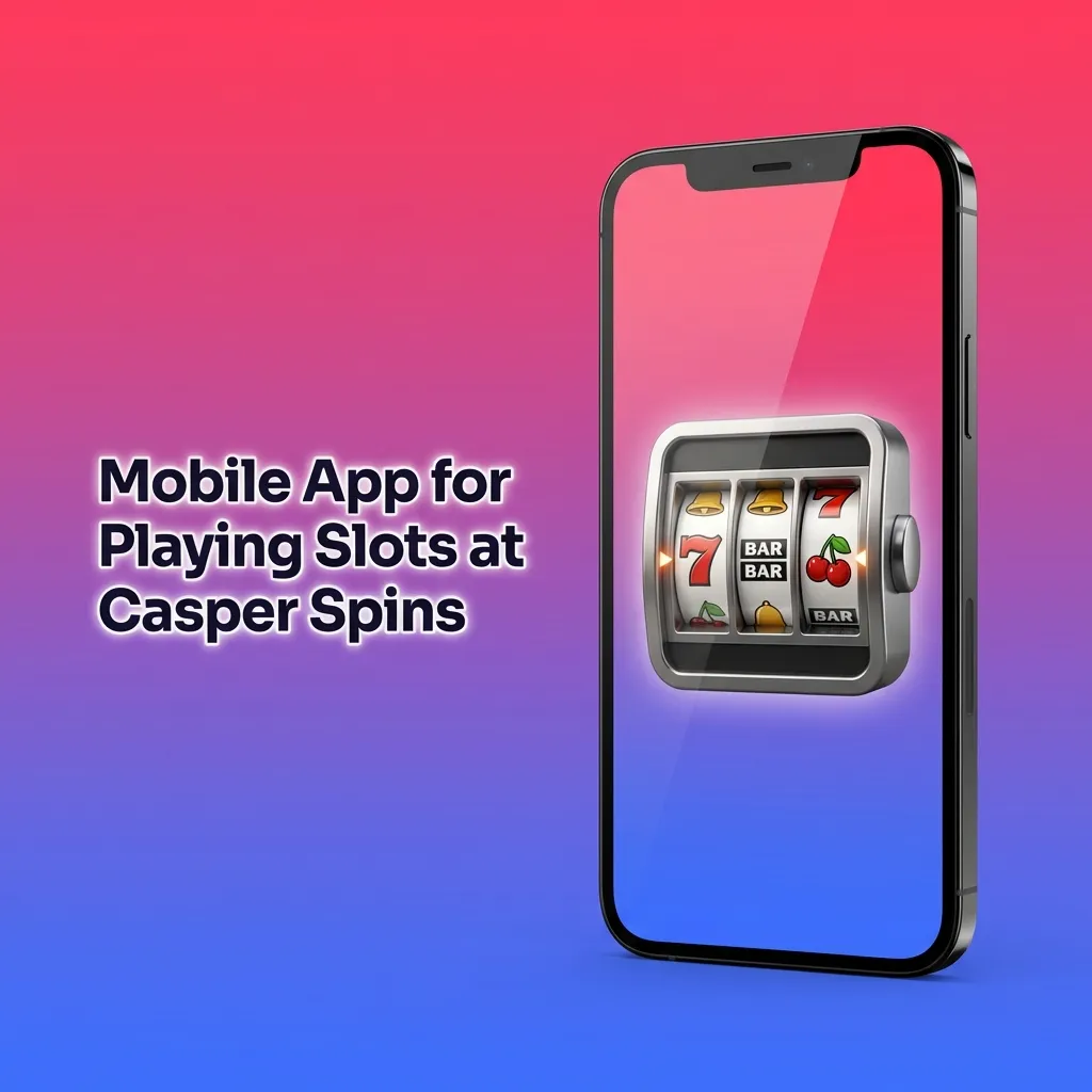 Mobile interface of Casper Spins app showing slot games lobby, navigation menu, and gameplay controls on smartphone screen